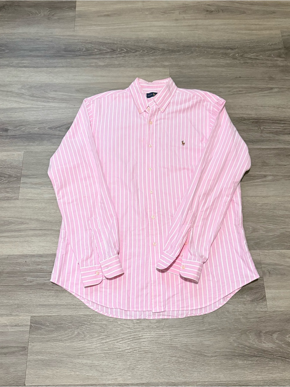 Polo by Ralph Lauren Pink & White Striped Button-Down Shirt